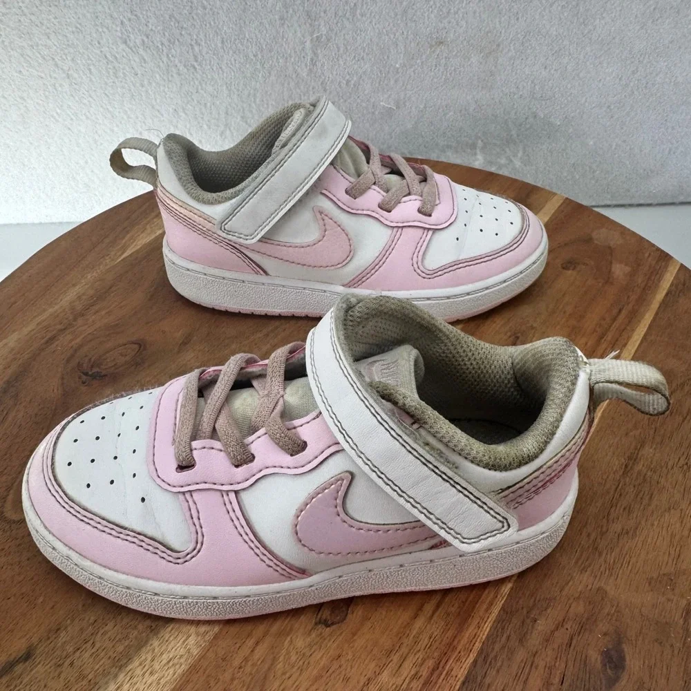 Nike Court Borough Recraft‎ Low Toddler/Baby Girl Shoes DV5458-105 White Pink 9C